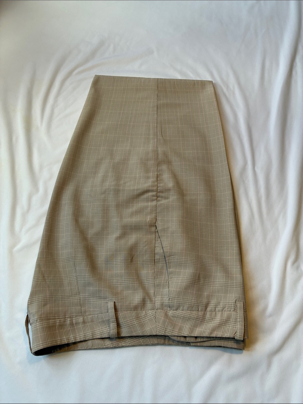 Women's Beige Plaid Pencil Skirt